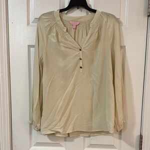 Lilly Pulitzer Cream Blouse with Button Accents